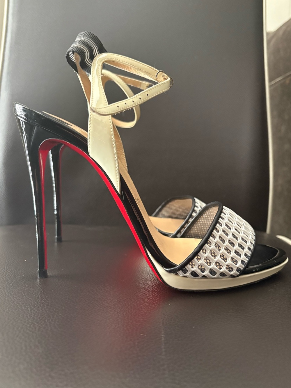 Christian Louboutin Patent Leather Ankle-Strap Sandals